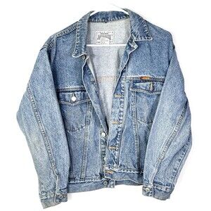Vtg '80s '90s Jordache Jean Wear Light Blue Denim Jacket Men's Medium